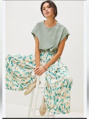 Anthropologie Painted-Brush Maxi summer pants